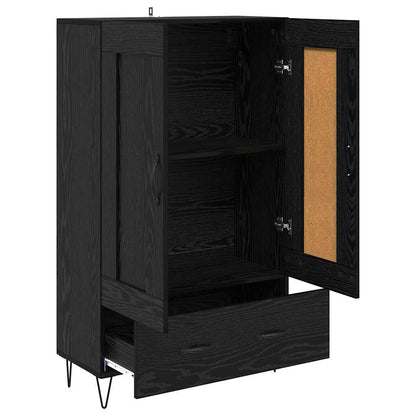 Highboard Black Oak 69.5 x 31 x 115 cm Engineered Wood