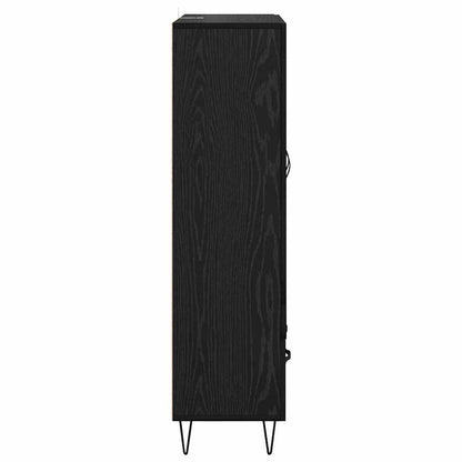 Highboard Black Oak 69.5 x 31 x 115 cm Engineered Wood