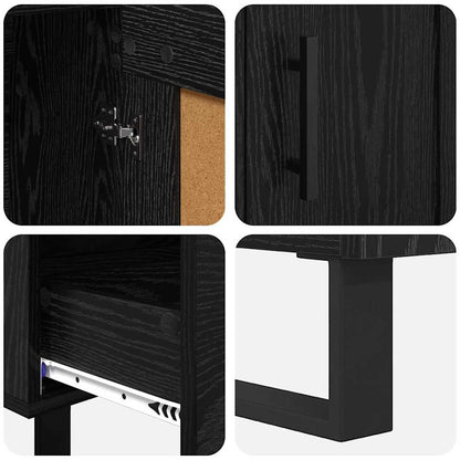Highboard Black Oak 69.5 x 31 x 115 cm Engineered Wood
