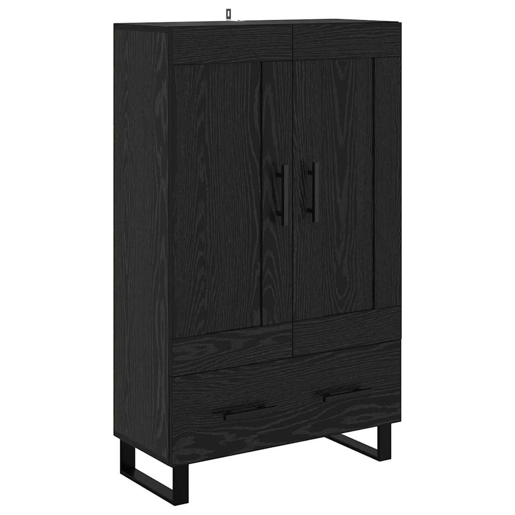 Highboard Black Oak 69.5 x 31 x 115 cm Engineered Wood