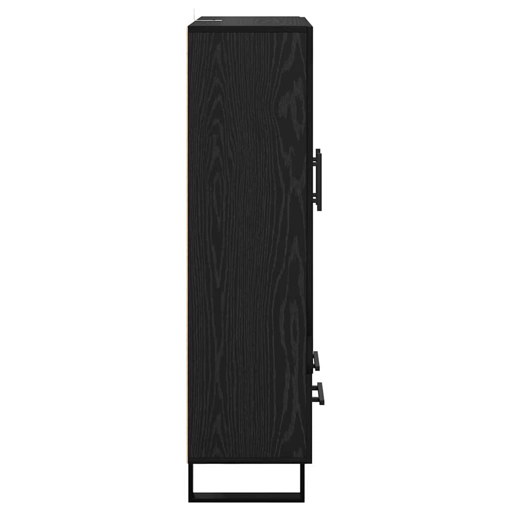 Highboard Black Oak 69.5 x 31 x 115 cm Engineered Wood