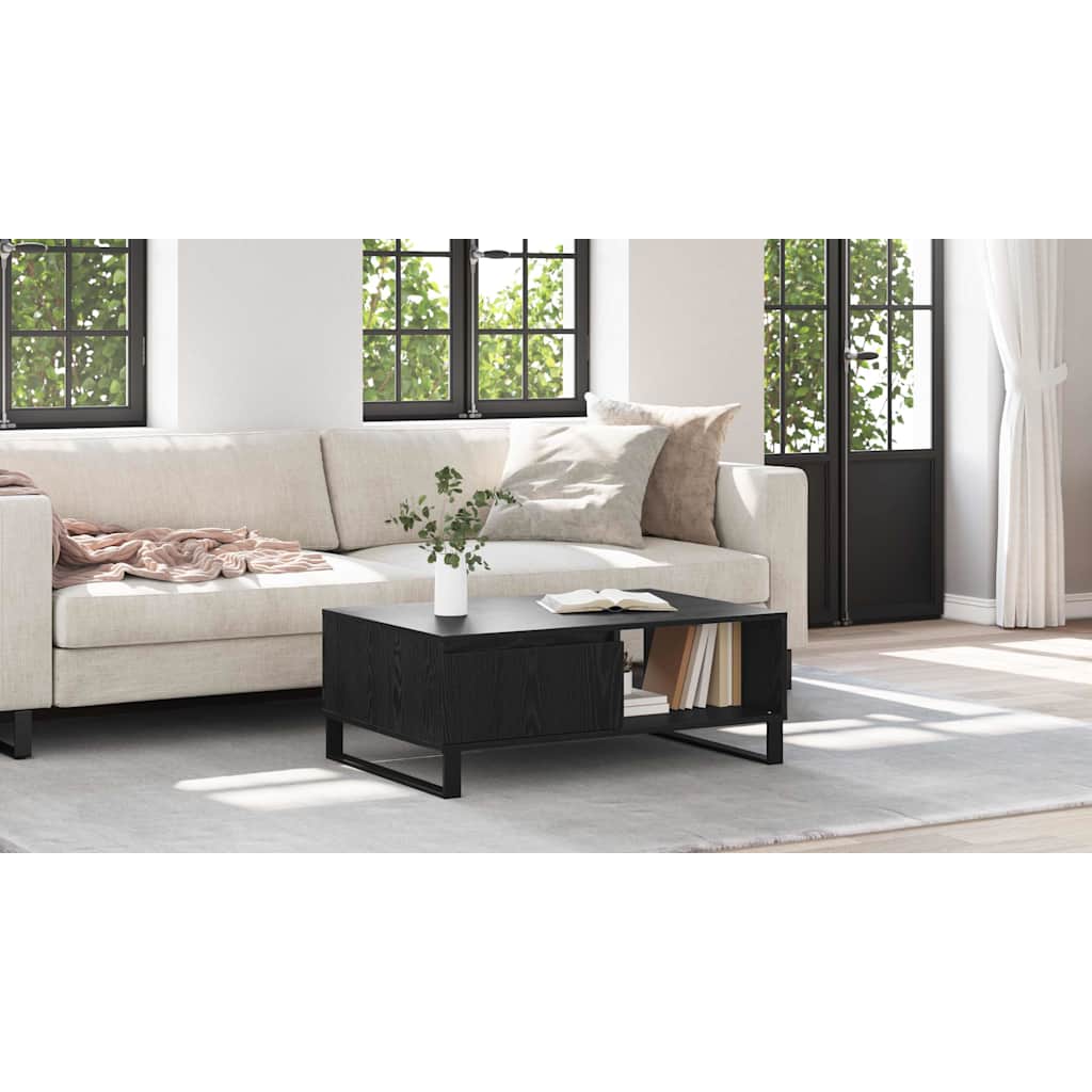 Coffee Table Black Oak 90 x 60 x 35 cm Engineered Wood