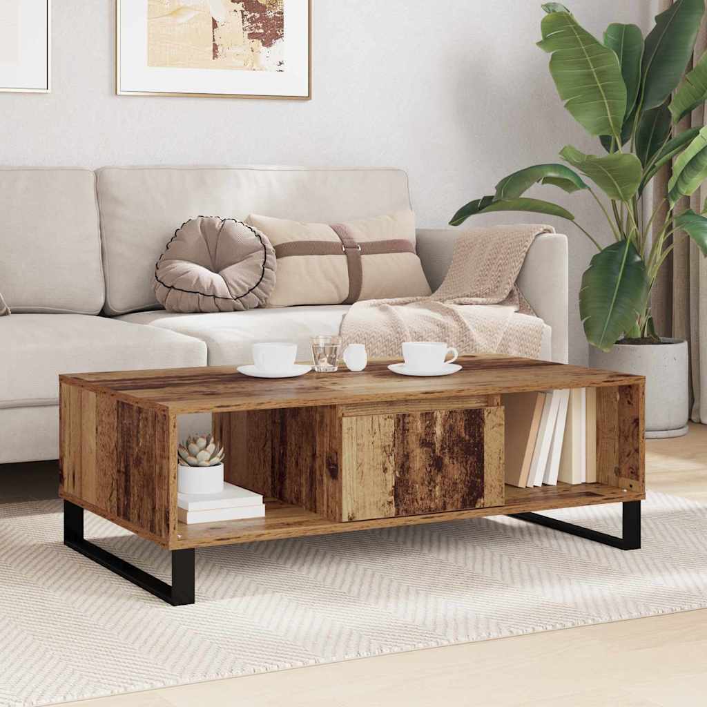 Coffee Table Old Wood 104 x 60 x 35 cm Engineered Wood