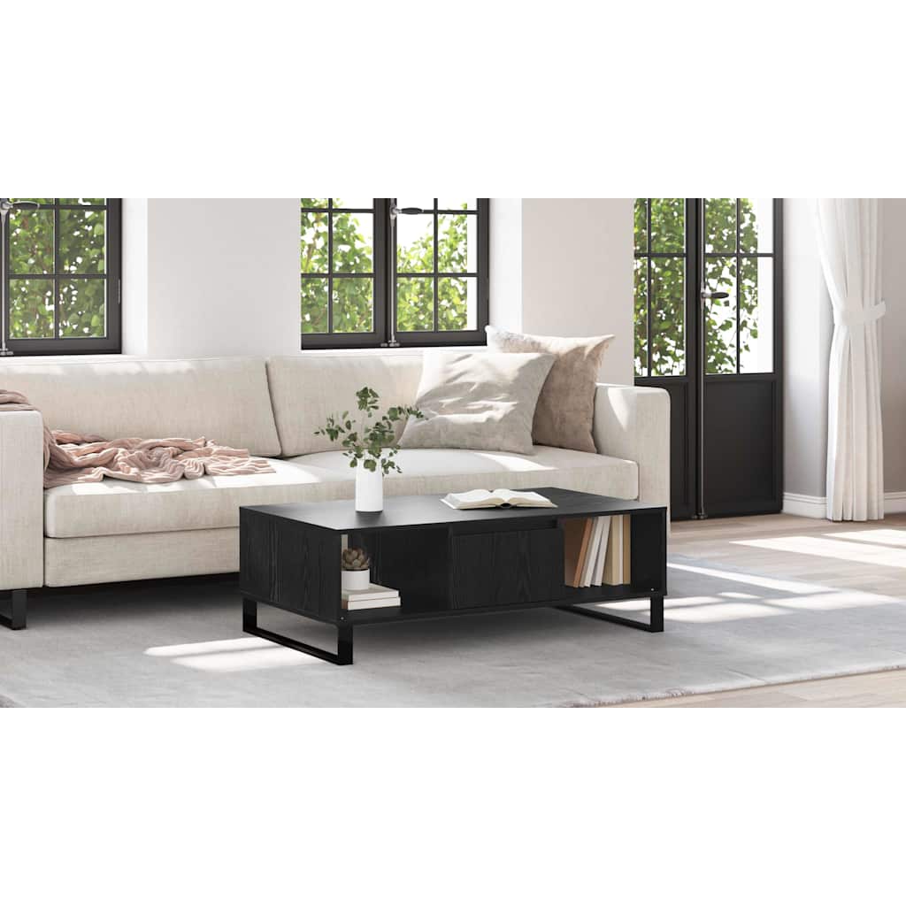 Coffee Table Black Oak 104 x 60 x 35 cm Engineered Wood