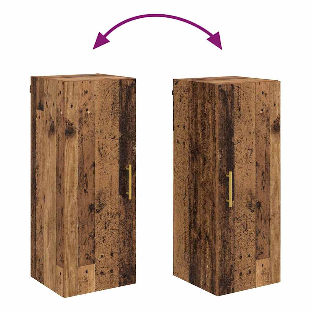 Wall Mounted Cabinet Old Wood 34.5 x 34 x 90 cm Engineered Wood