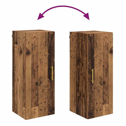 Wall Mounted Cabinet Old Wood 34.5 x 34 x 90 cm Engineered Wood