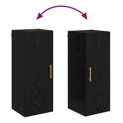 Wall Mounted Cabinet Black Oak 34.5 x 34 x 90 cm