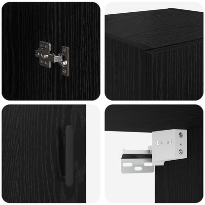 Wall Mounted Cabinet Black Oak 34.5 x 34 x 90 cm