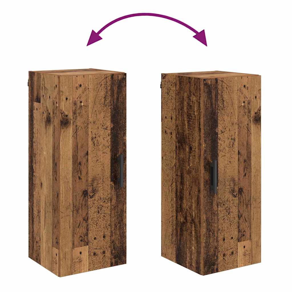 Wall Mounted Cabinet Old Wood 34.5 x 34 x 90 cm Engineered Wood