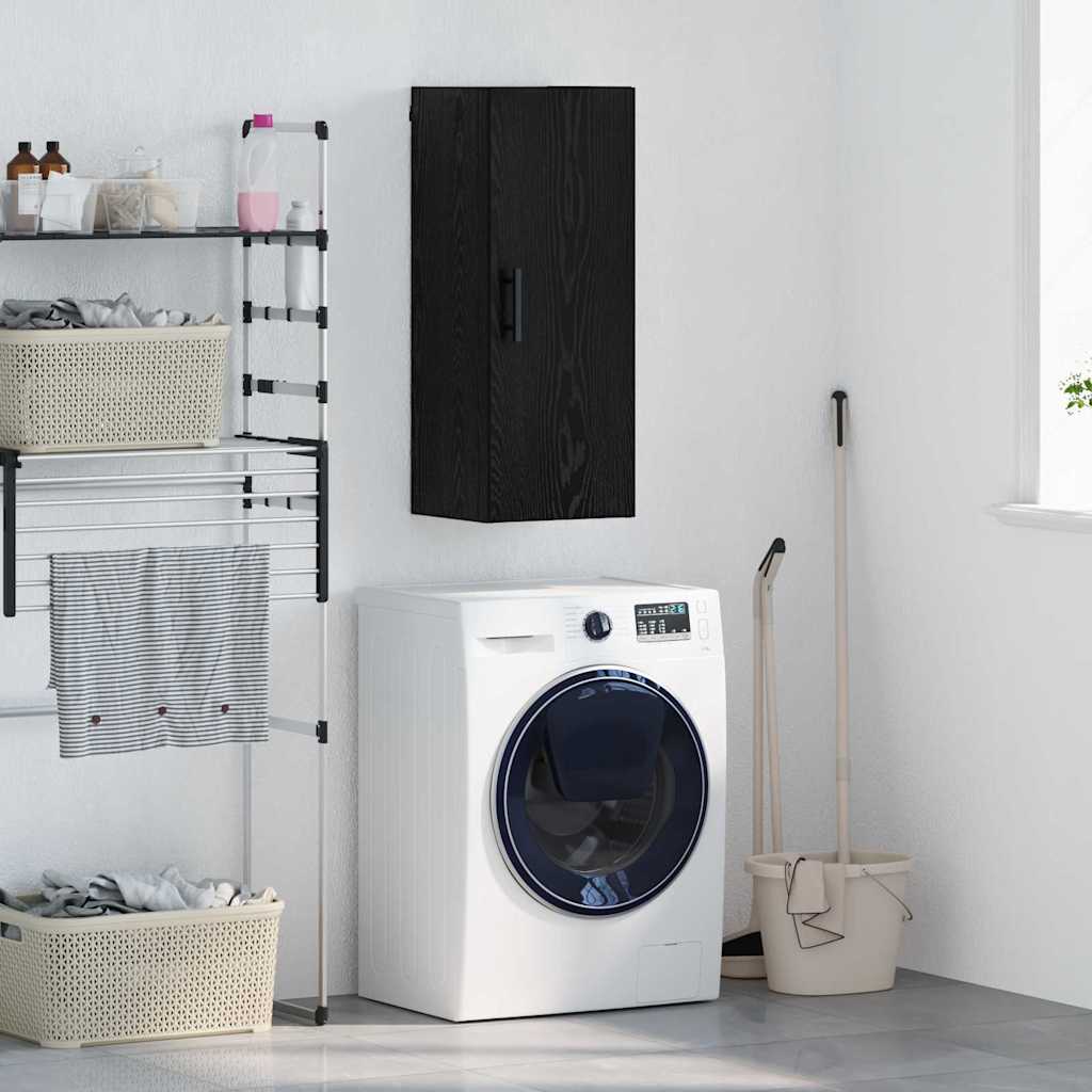 Wall Mounted Cabinet Black Oak 34.5 x 34 x 90 cm