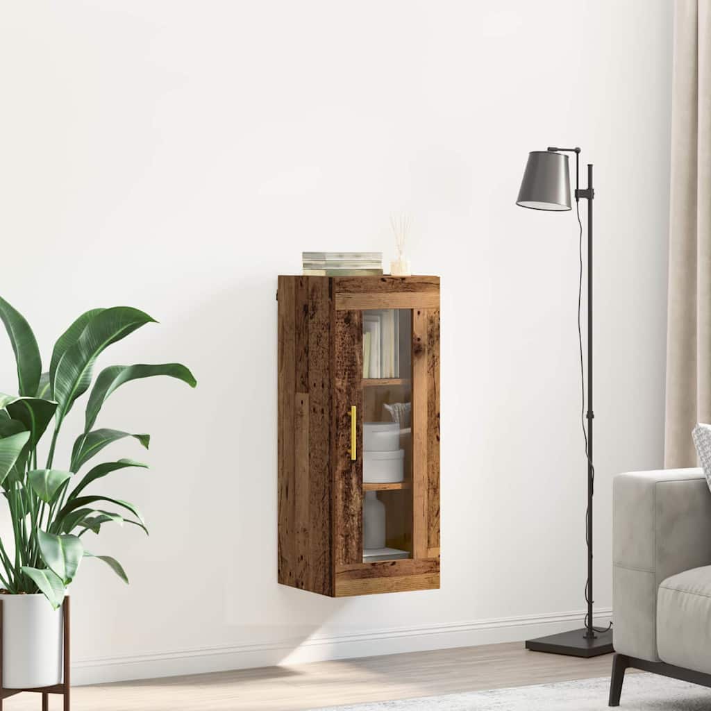 Wall Mounted Cabinet Old Wood 34.5 x 34 x 90 cm