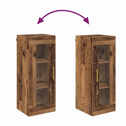 Wall Mounted Cabinet Old Wood 34.5 x 34 x 90 cm