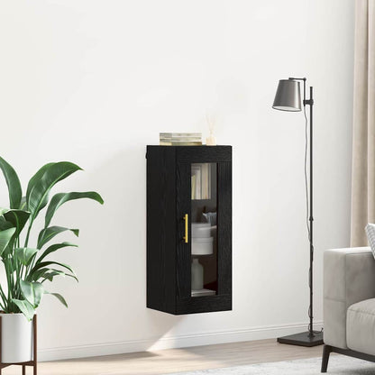 Wall Mounted Cabinet Black Oak 34.5 x 34 x 90 cm
