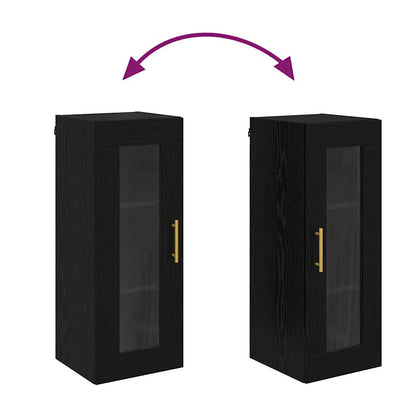 Wall Mounted Cabinet Black Oak 34.5 x 34 x 90 cm