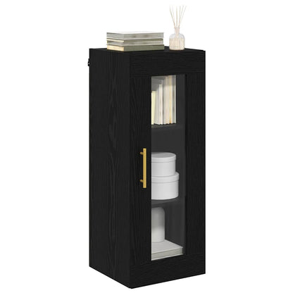 Wall Mounted Cabinet Black Oak 34.5 x 34 x 90 cm