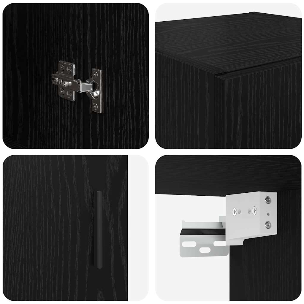 Wall Mounted Cabinet Black Oak 34.5 x 34 x 90 cm