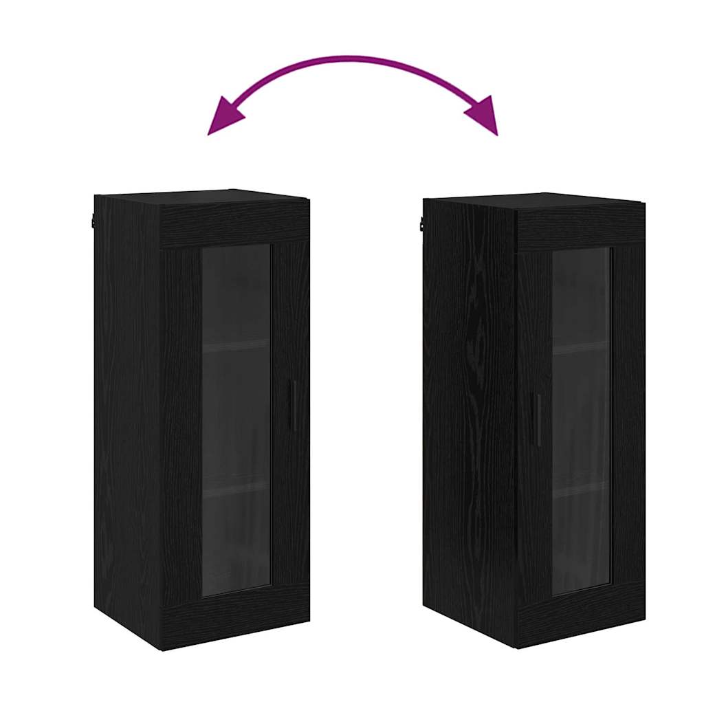 Wall Mounted Cabinet Black Oak 34.5 x 34 x 90 cm