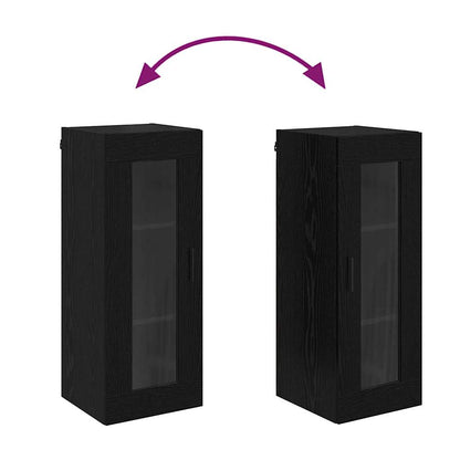 Wall Mounted Cabinet Black Oak 34.5 x 34 x 90 cm