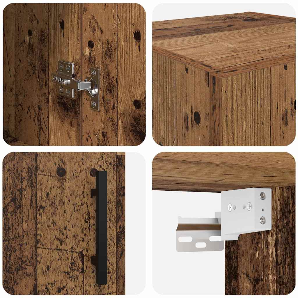 Wall Mounted Cabinet Old Wood 34.5 x 34 x 90 cm