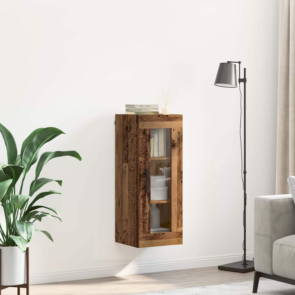 Wall Mounted Cabinet Old Wood 34.5 x 34 x 90 cm