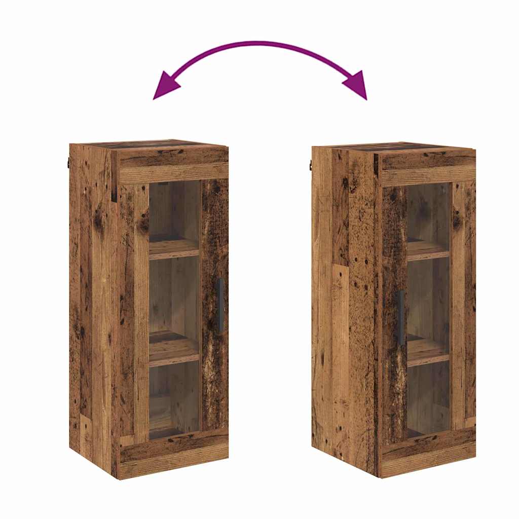 Wall Mounted Cabinet Old Wood 34.5 x 34 x 90 cm
