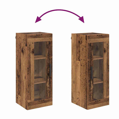Wall Mounted Cabinet Old Wood 34.5 x 34 x 90 cm