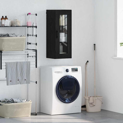 Wall Mounted Cabinet Black Oak 34.5 x 34 x 90 cm