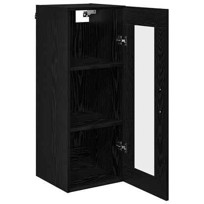Wall Mounted Cabinet Black Oak 34.5 x 34 x 90 cm