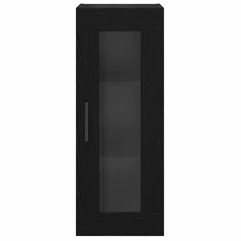 Wall Mounted Cabinet Black Oak 34.5 x 34 x 90 cm