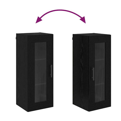 Wall Mounted Cabinet Black Oak 34.5 x 34 x 90 cm