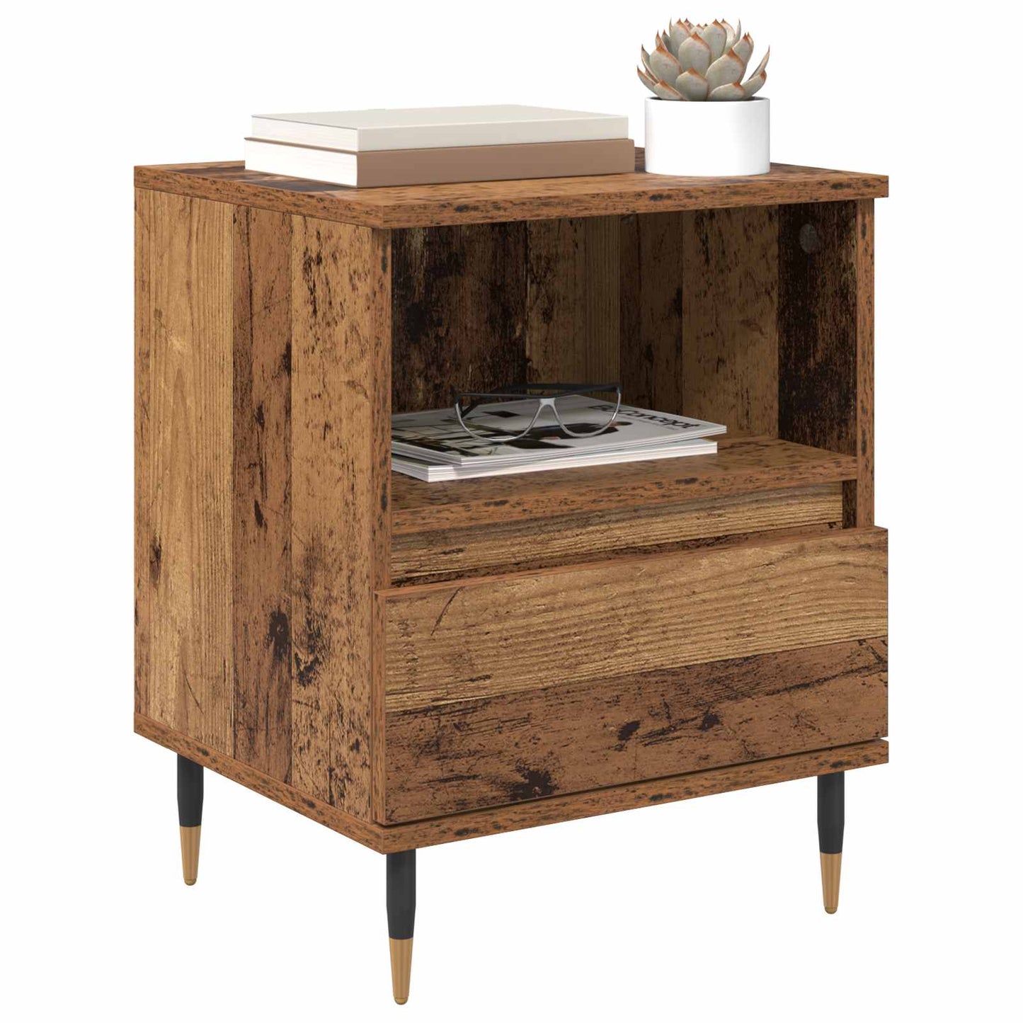 Bedside Cabinet Old Wood 40 x 35 x 50 cm Engineered Wood