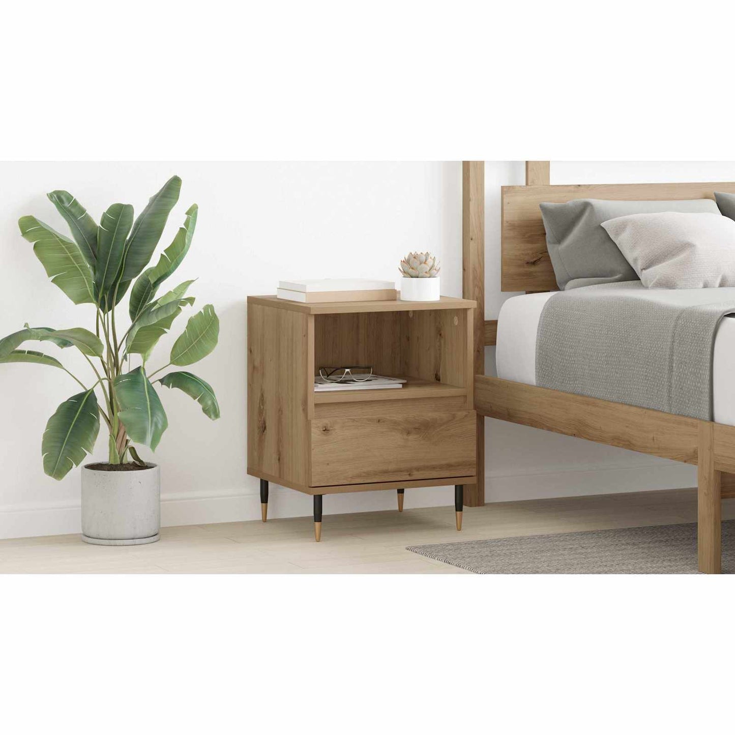 Bedside Cabinet Artisan Oak 40 x 35 x 50 cm Engineered Wood