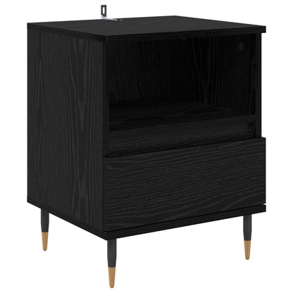 Bedside Cabinet Black Oak 40 x 35 x 50 cm Engineered Wood