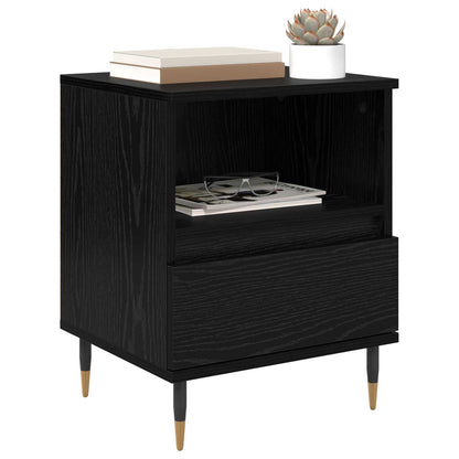 Bedside Cabinet Black Oak 40 x 35 x 50 cm Engineered Wood