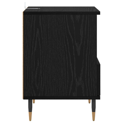 Bedside Cabinet 2 pcs Black Oak 40 x 35 x 50 cm Engineered Wood