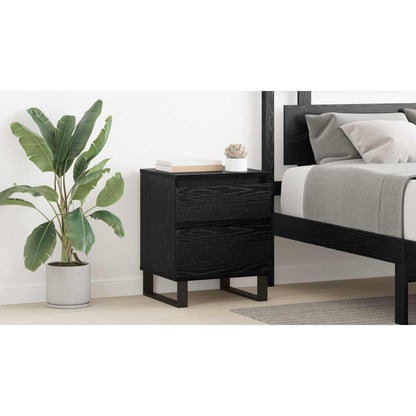 Bedside Cabinet Black Oak 40 x 35 x 50 cm Engineered Wood