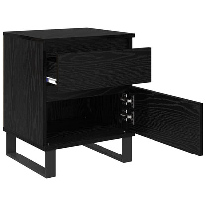 Bedside Cabinet Black Oak 40 x 35 x 50 cm Engineered Wood