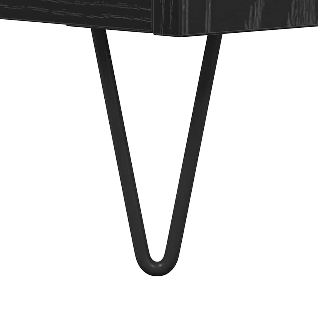 Coffee Table Black Oak 60 x 44.5 x 45 cm Engineered Wood