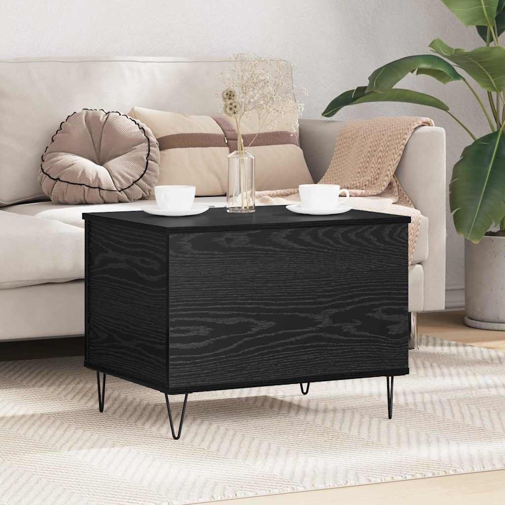 Coffee Table Black Oak 60 x 44.5 x 45 cm Engineered Wood