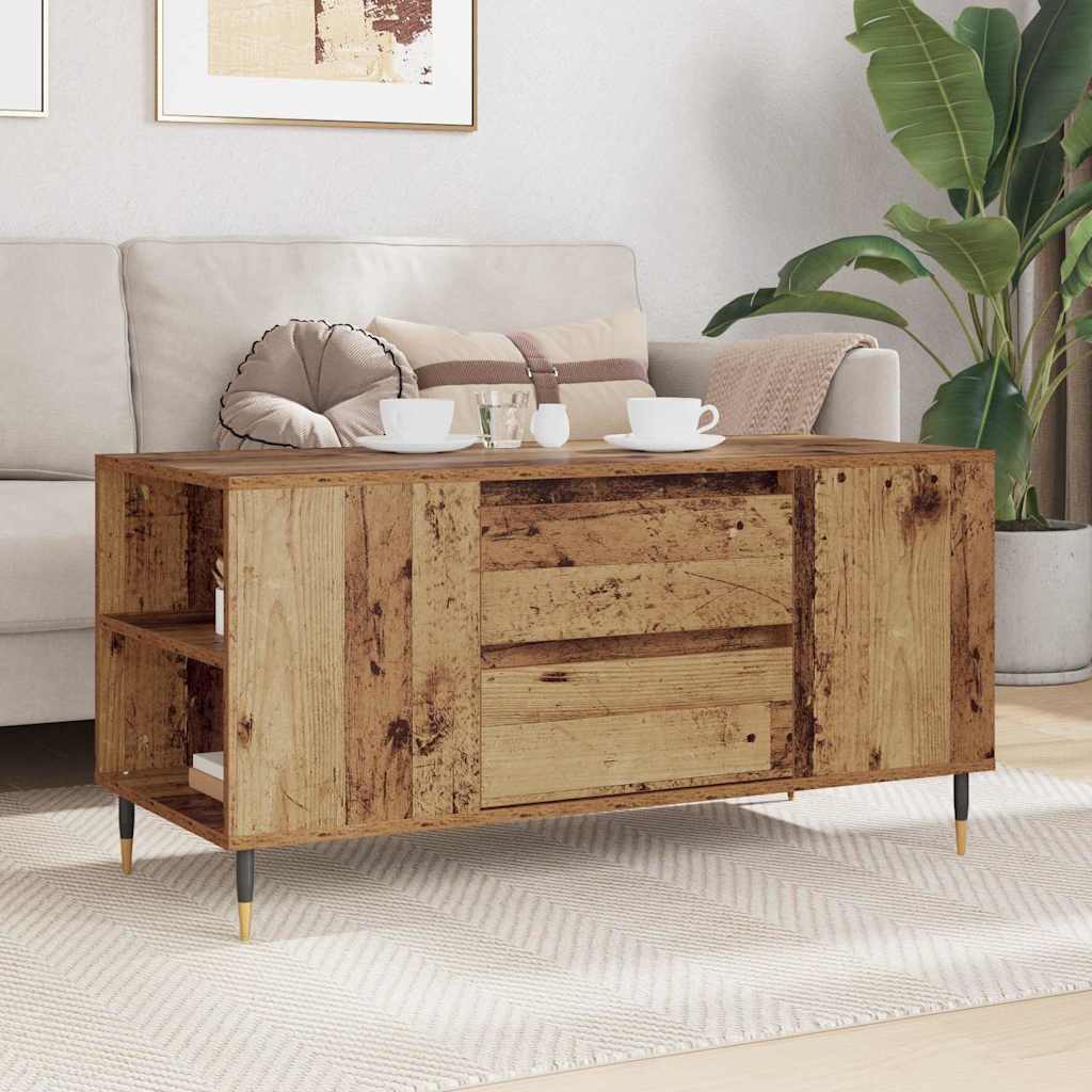Coffee Table Old Wood 102 x 44.5 x 50 cm Engineered Wood