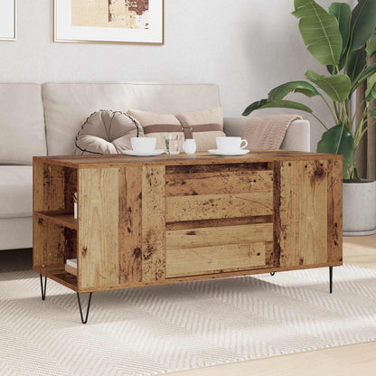 Coffee Table Old Wood 102 x 44.5 x 50 cm Engineered Wood