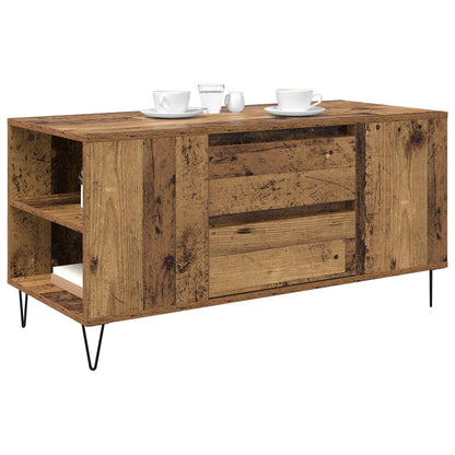 Coffee Table Old Wood 102 x 44.5 x 50 cm Engineered Wood