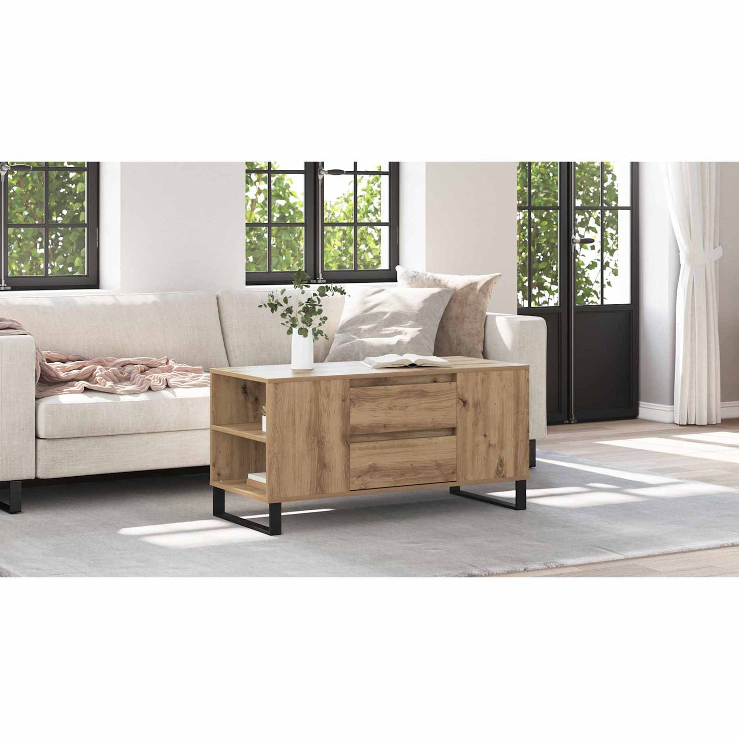 Coffee Table Artisan Oak 102 x 44.5 x 50 cm Engineered Wood