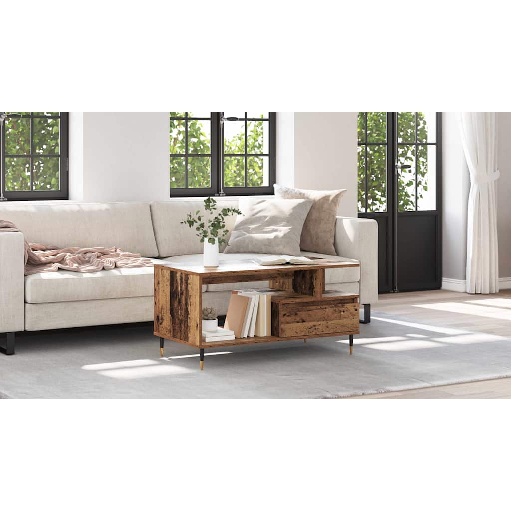 Coffee Table Old Wood 90 x 49 x 45 cm Engineered Wood