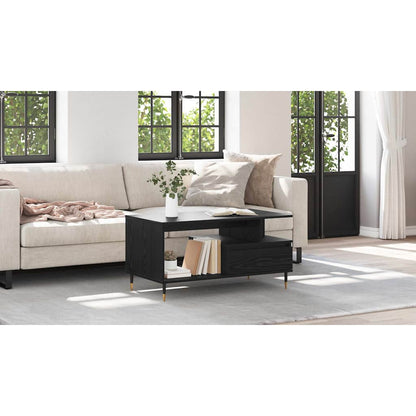 Coffee Table Black Oak 90 x 49 x 45 cm Engineered Wood