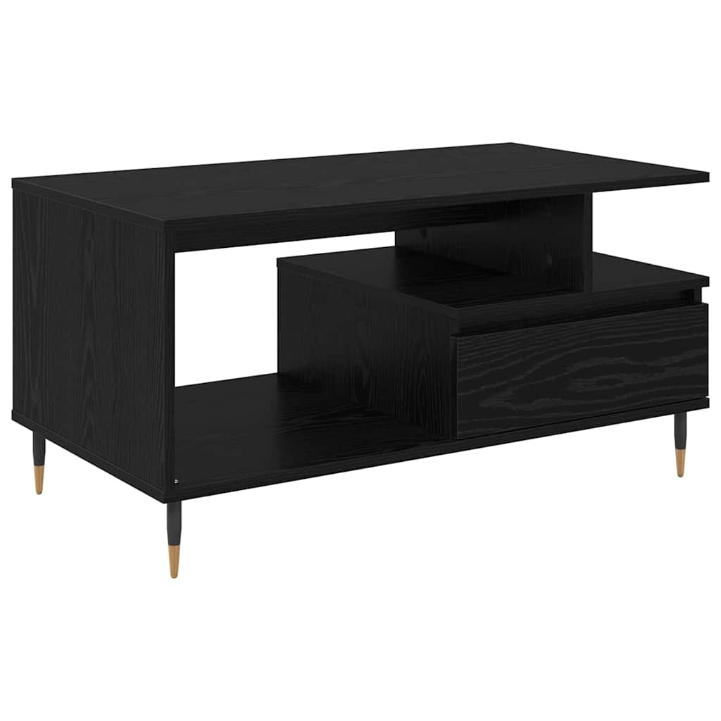 Coffee Table Black Oak 90 x 49 x 45 cm Engineered Wood