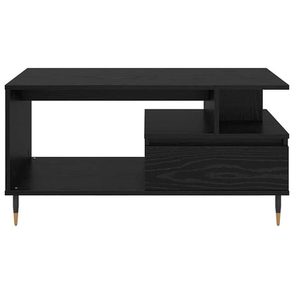 Coffee Table Black Oak 90 x 49 x 45 cm Engineered Wood