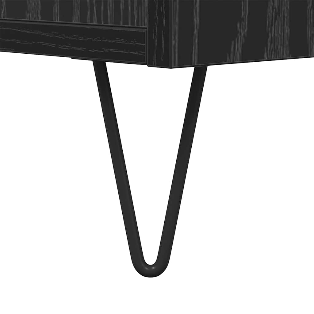 Coffee Table Black Oak 90 x 49 x 45 cm Engineered Wood