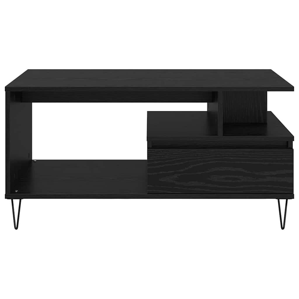 Coffee Table Black Oak 90 x 49 x 45 cm Engineered Wood