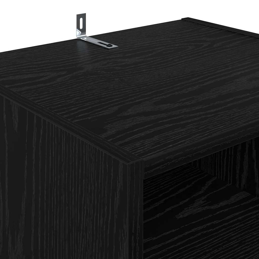 TV Cabinet Black Oak 160 x 35 x 55 cm Engineered Wood